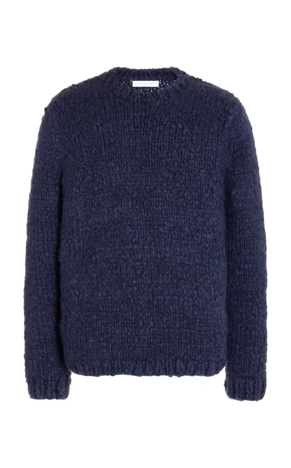 Men Knitwear Gabriela Hearst Lawrence Knit Sweater In Dark Navy Welfat Cashmere
