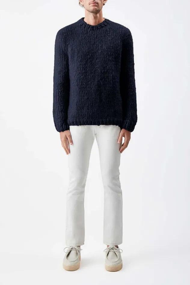 Men Knitwear Gabriela Hearst Lawrence Knit Sweater In Dark Navy Welfat Cashmere