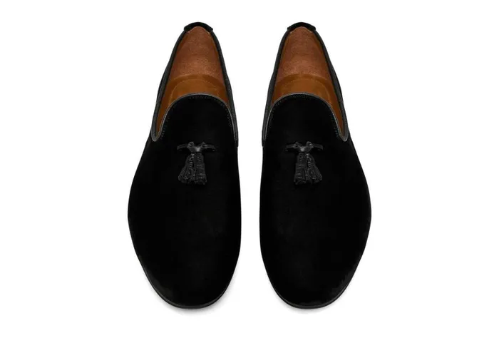 Men Loafers Tom Ford Velvet Nicolas Tassel Slipper Black Men Loafers Tom Ford Velvet Nicolas Tassel Slipper Black