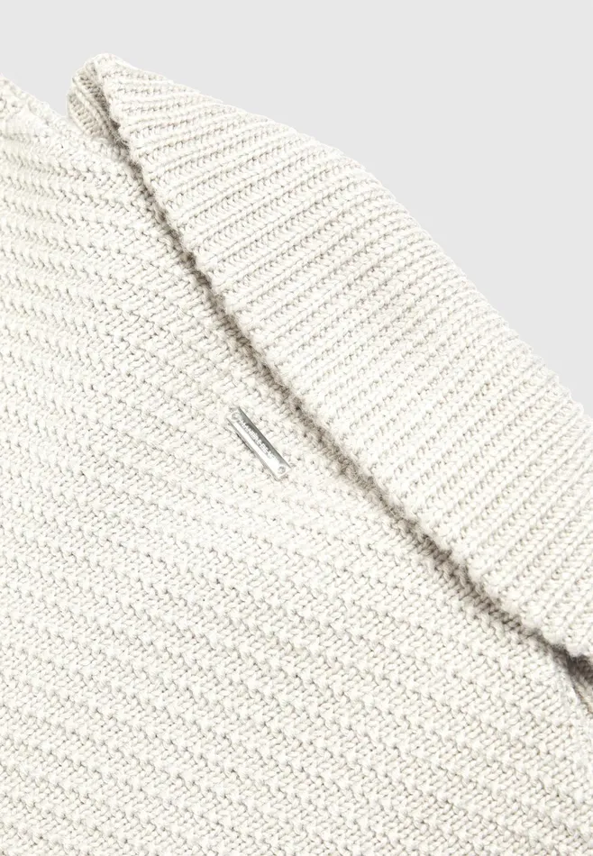 Men Manire De Voir Diagonal Knit Cardigan Stone