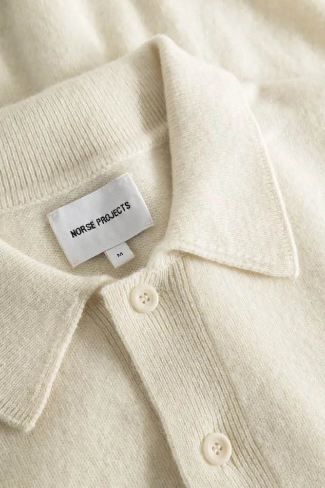 Men Marco Merino Lambswool Polo Ecru Norse Projects Knitwear