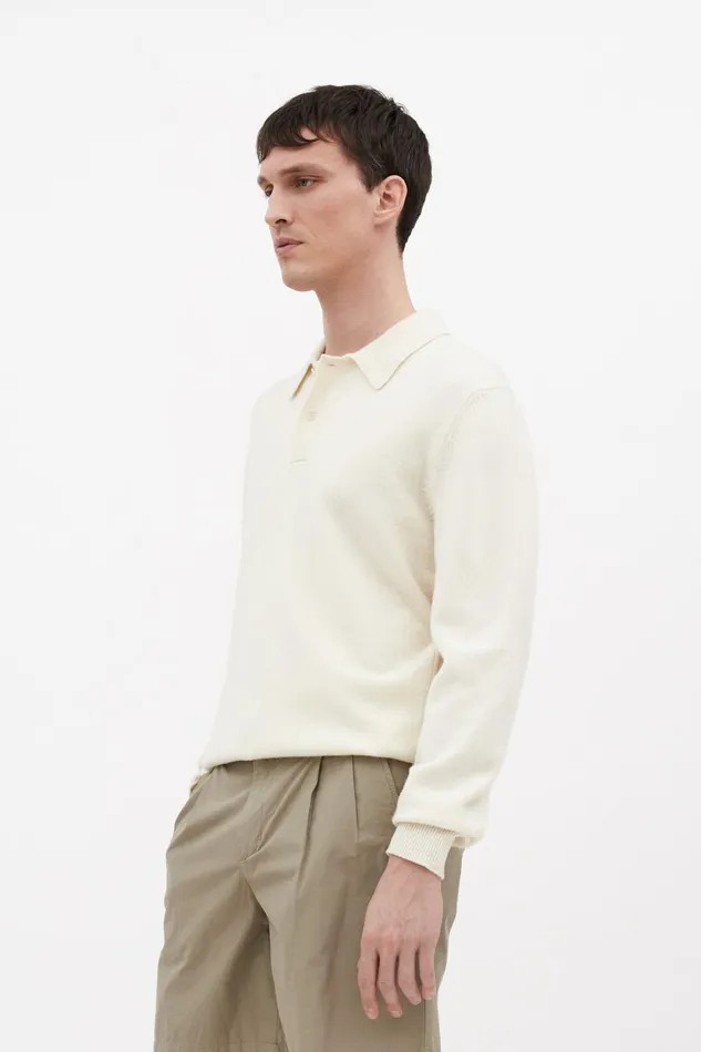 Men Marco Merino Lambswool Polo Ecru Norse Projects Knitwear