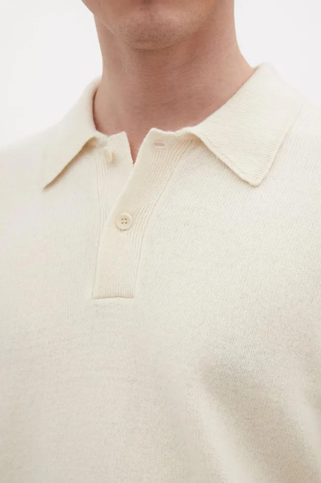 Men Marco Merino Lambswool Polo Ecru Norse Projects Knitwear