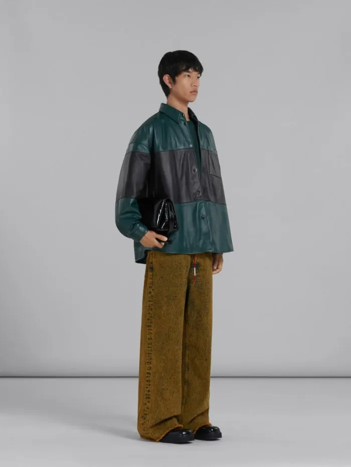 Men Marni Tops and Tshirts Green Organic Cotton TShirt With Marni Patch