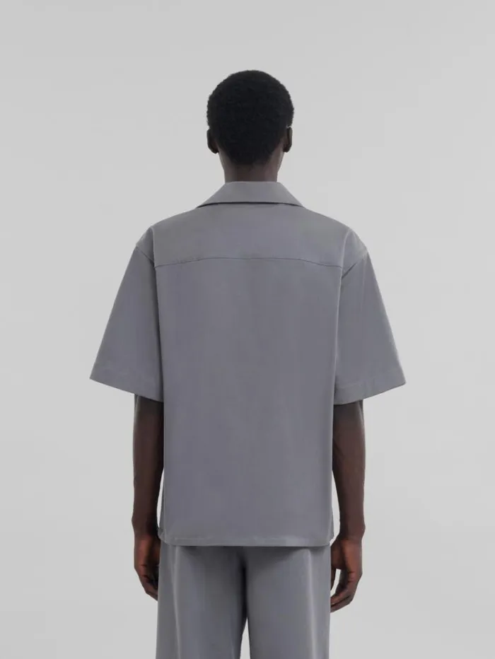 Men Marni Tops and Tshirts Grey Cotton Bowling Shirt