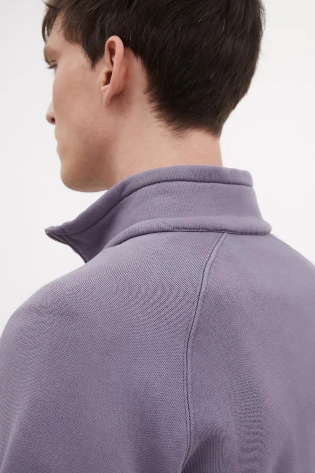 Men Marten Relaxed Organic Raglan Half Zip Dusk Purple Norse Projects Sweatshirts