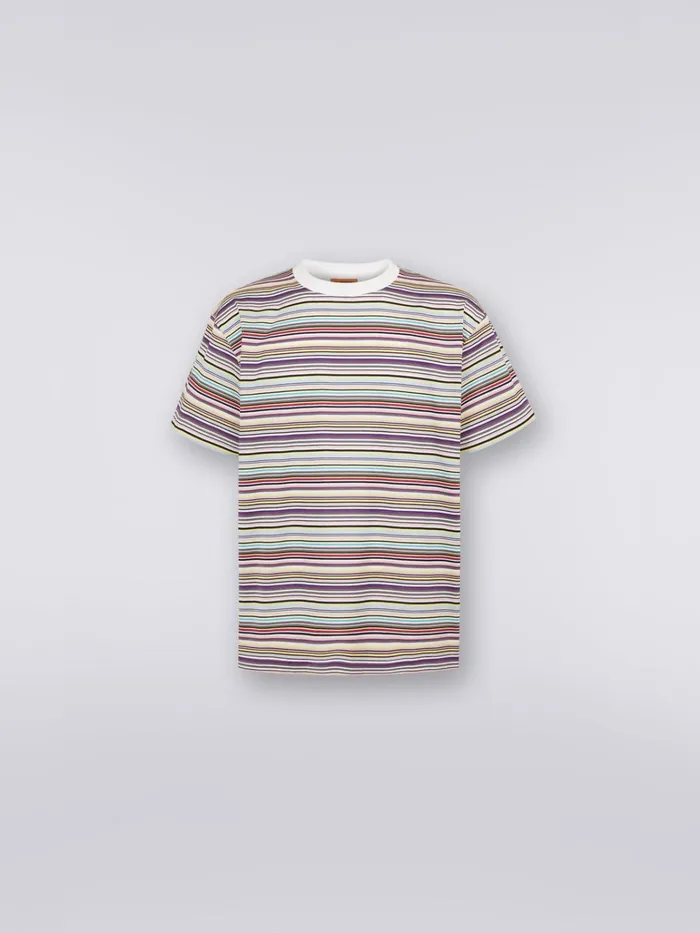 Men Multicoloured Striped Cotton CrewNeck TShirt Multicoloured Missoni Polos and Tshirts Men Multicoloured Striped Cotton CrewNeck TShirt Multicoloured Missoni Polos and Tshirts