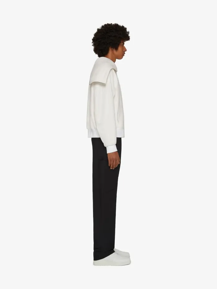 Men Outerwear and Blousons Givenchy GIVENCHY Hooded Varsity Jacket In Wool And Leather White