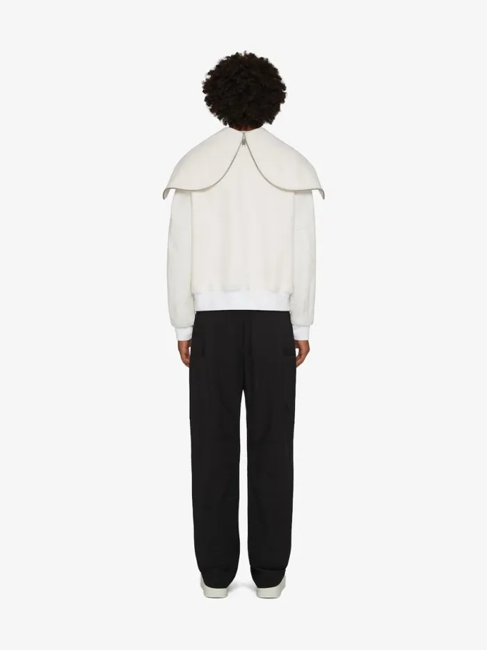 Men Outerwear and Blousons Givenchy GIVENCHY Hooded Varsity Jacket In Wool And Leather White