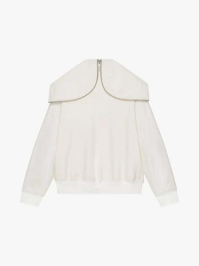 Men Outerwear and Blousons Givenchy GIVENCHY Hooded Varsity Jacket In Wool And Leather White