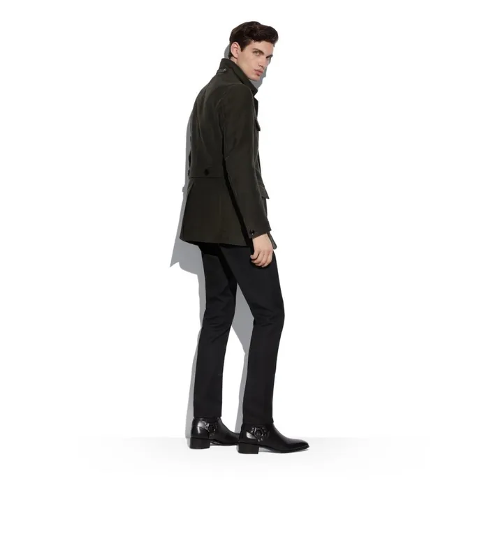 Men Outerwear Tom Ford Moleskin Military Jacket Cypress Men Outerwear Tom Ford Moleskin Military Jacket Cypress