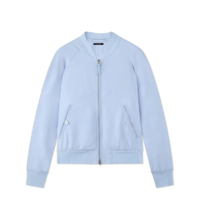 Men Outerwear Tom Ford Silk Habotai Raglan Bomber Light Blue