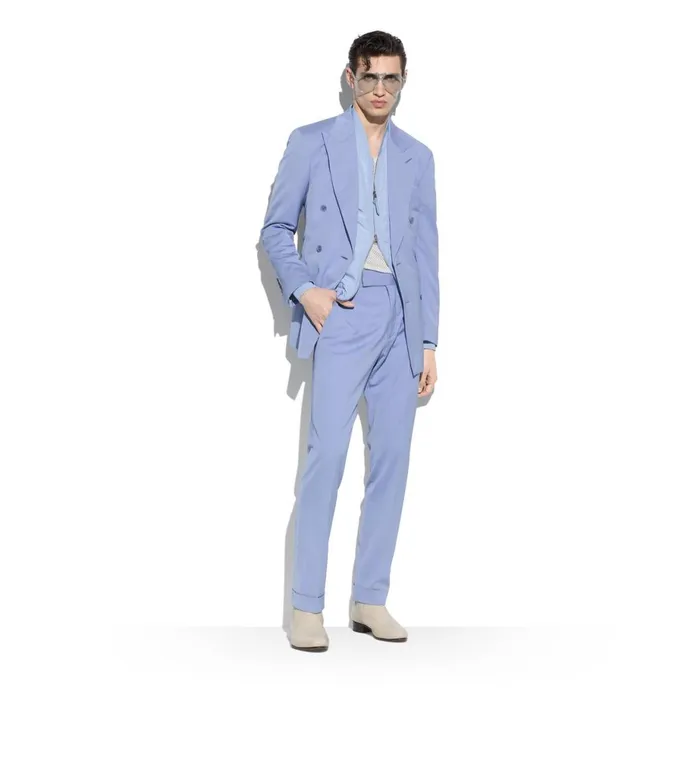 Men Outerwear Tom Ford Silk Habotai Raglan Bomber Light Blue Men Outerwear Tom Ford Silk Habotai Raglan Bomber Light Blue