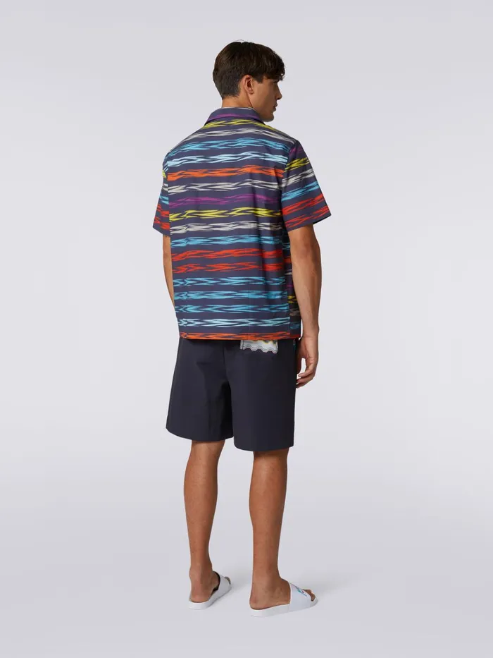 Men Oversized ShortSleeved Bowling Shirt With Logo Multicoloured Missoni Shirts Men Oversized ShortSleeved Bowling Shirt With Logo Multicoloured Missoni Shirts