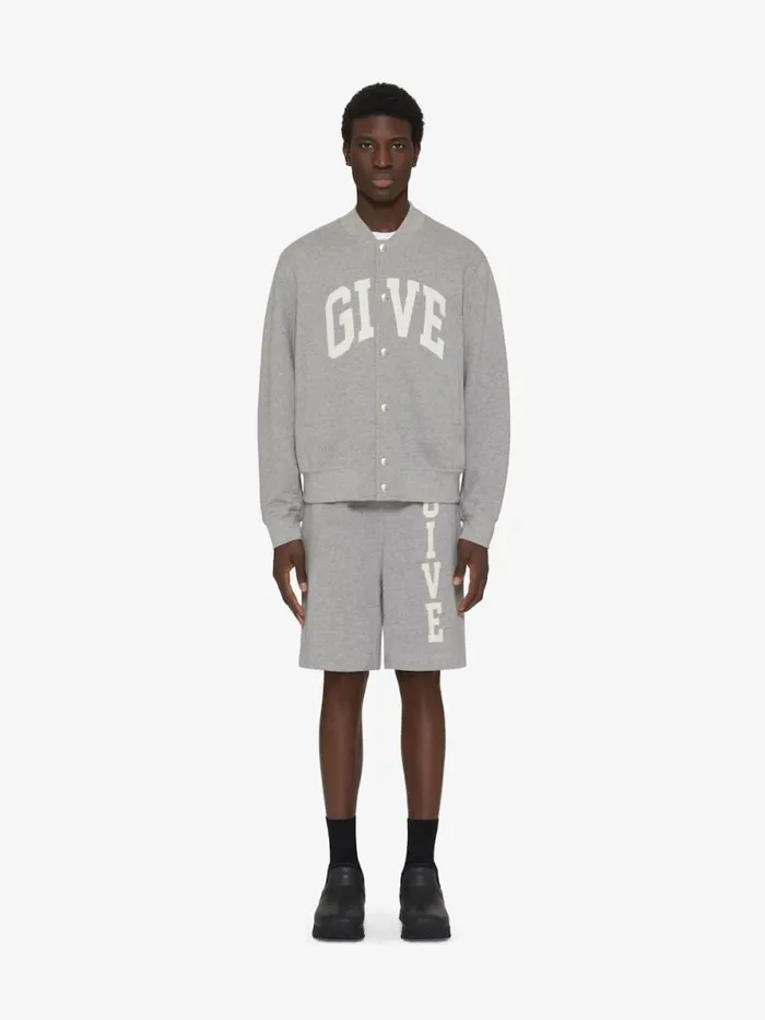 Men Pants and Shorts Givenchy GIVENCHY College Bermuda Shorts In Fleece Light Grey Melange