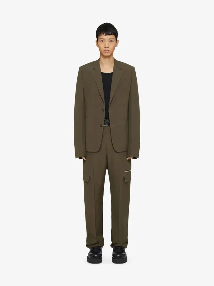 Men Pants and Shorts Givenchy Tailored Pants In Wool With Pocket Details Khaki