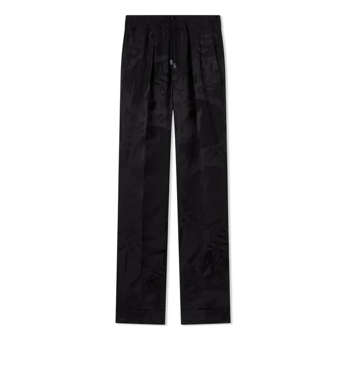 Men Pants and Shorts Tom Ford Floral Viscose Jacquard Austin Tailored Jogger Black