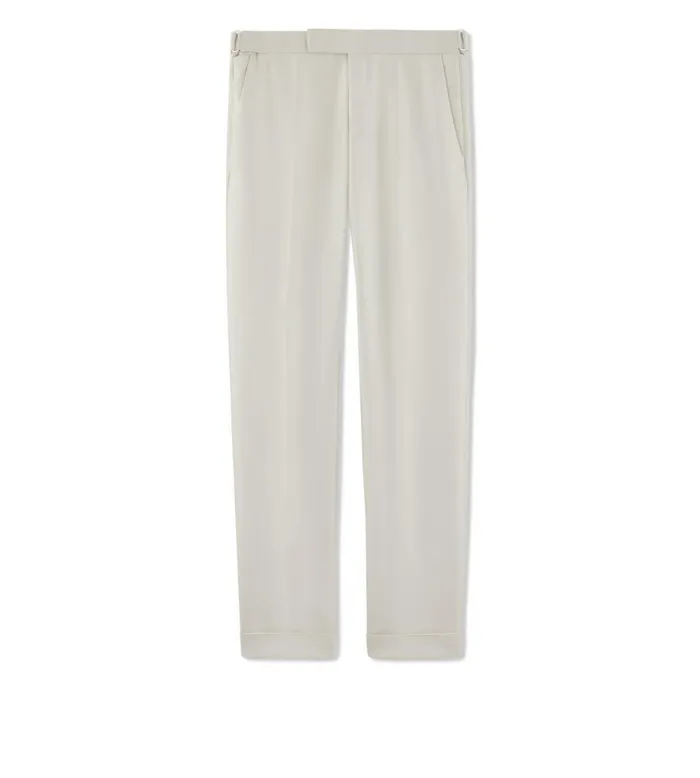 Men Pants and Shorts Tom Ford Organza Reverse Twill Cooper Trouser Beigegreen