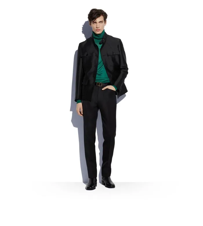 Men Pants and Shorts Tom Ford Whipcord Atticus Trouser Black Men Pants and Shorts Tom Ford Whipcord Atticus Trouser Black