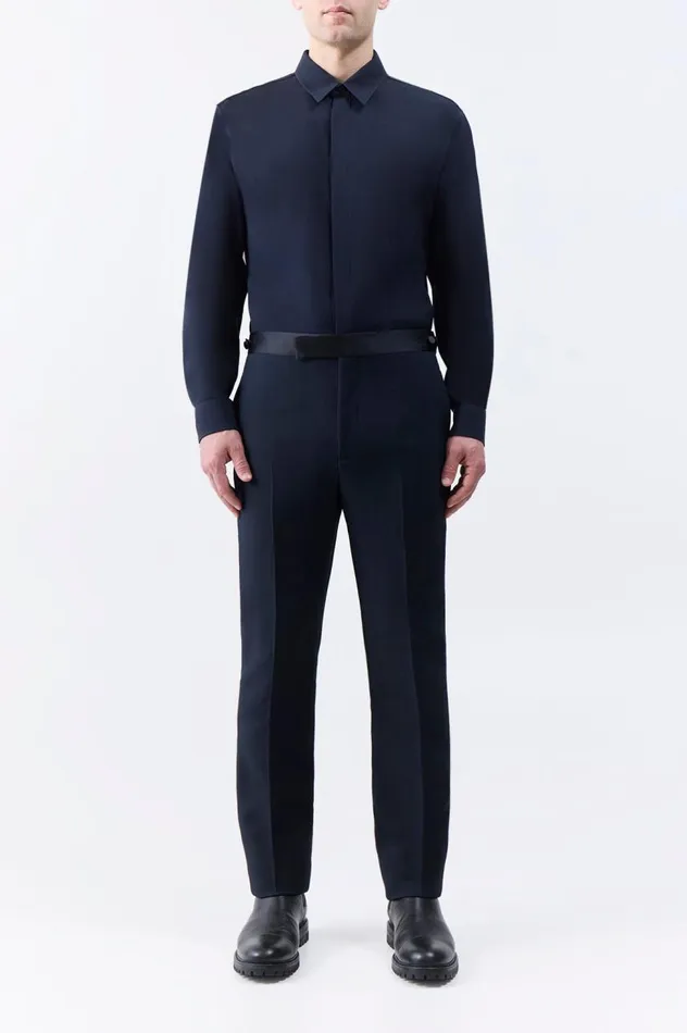 Men Pants Gabriela Hearst Simons Pant In Black Wool Silk Cady
