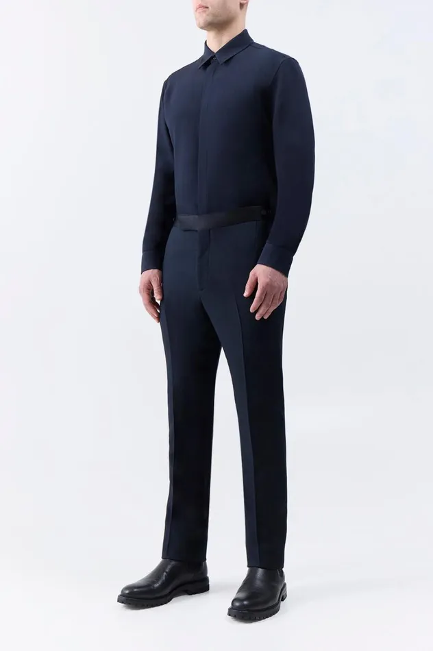 Men Pants Gabriela Hearst Simons Pant In Black Wool Silk Cady