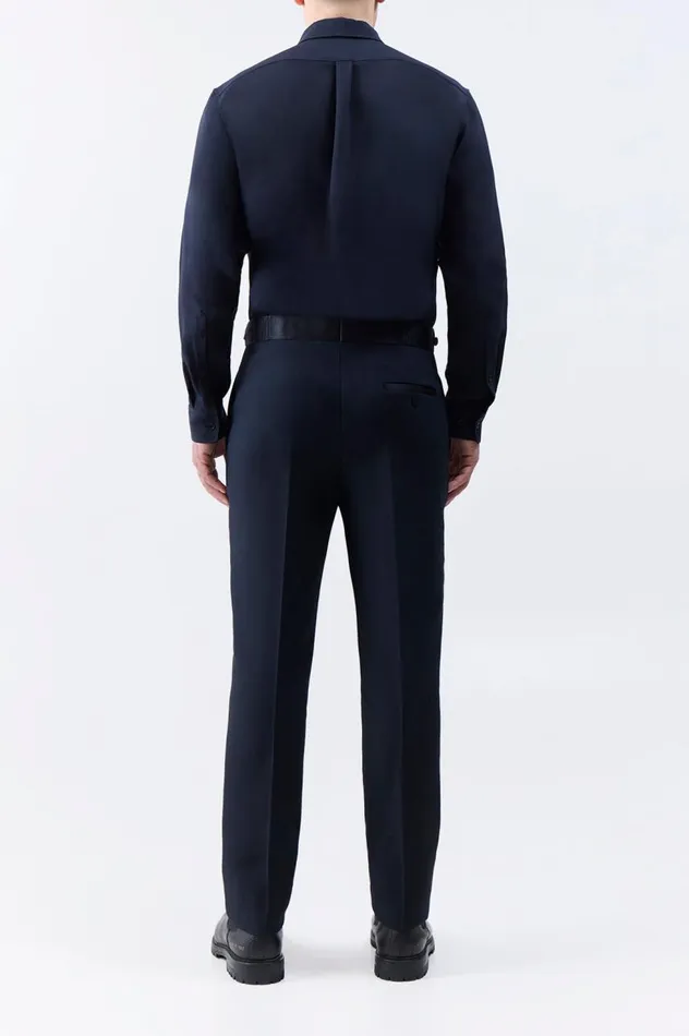 Men Pants Gabriela Hearst Simons Pant In Black Wool Silk Cady