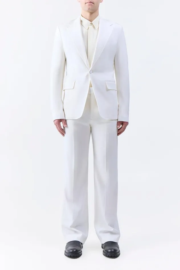 Men Pants Gabriela Hearst Vista Pant In Ivory Virgin Wool Twill