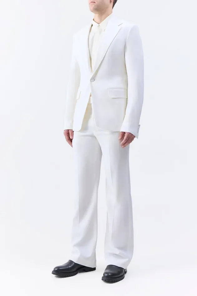 Men Pants Gabriela Hearst Vista Pant In Ivory Virgin Wool Twill
