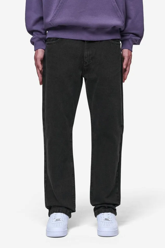 Men Pegador Basic Bottoms Baures Straight Jeans Washed Black