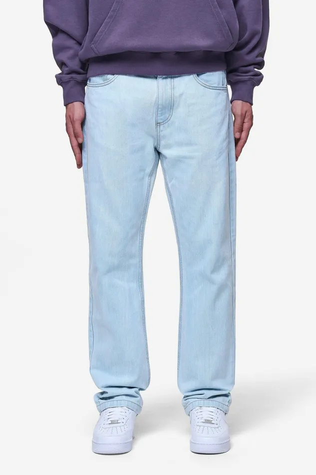 Men Pegador Basic Bottoms Baures Straight Jeans Washed Cold Blue