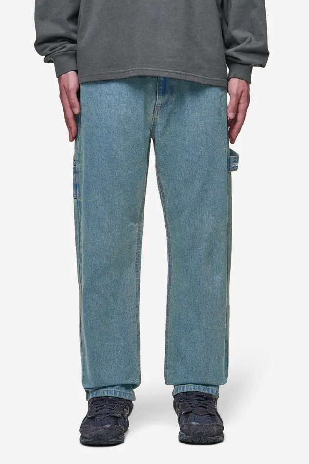 Men Pegador Basic Bottoms Daule Baggy Workwear Jeans Washed Vintage Blue Men Pegador Basic Bottoms Daule Baggy Workwear Jeans Washed Vintage Blue