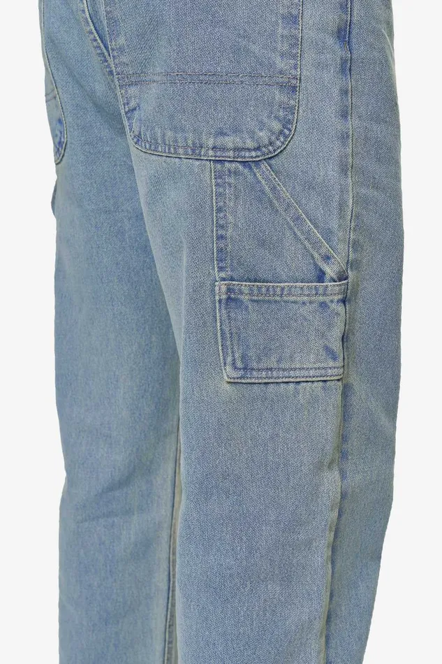 Men Pegador Basic Bottoms Daule Baggy Workwear Jeans Washed Vintage Blue Men Pegador Basic Bottoms Daule Baggy Workwear Jeans Washed Vintage Blue