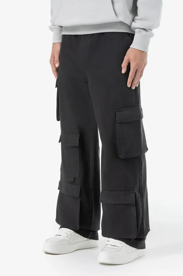Men Pegador Cargos Garnet Wide Cargo Pants Black