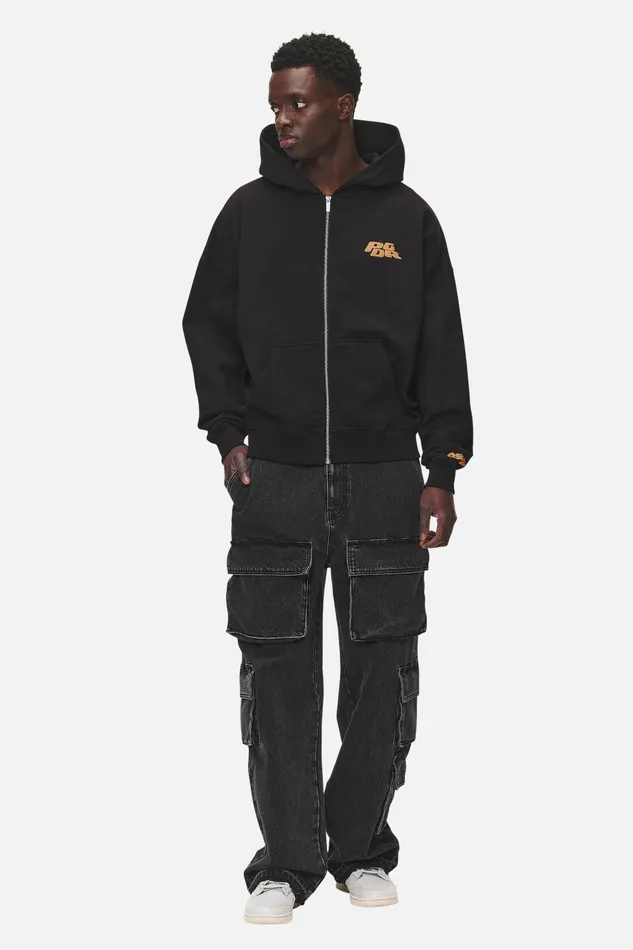 Men Pegador Hoodies Astor Boxy Sweat Jacket Washed Black Men Pegador Hoodies Astor Boxy Sweat Jacket Washed Black