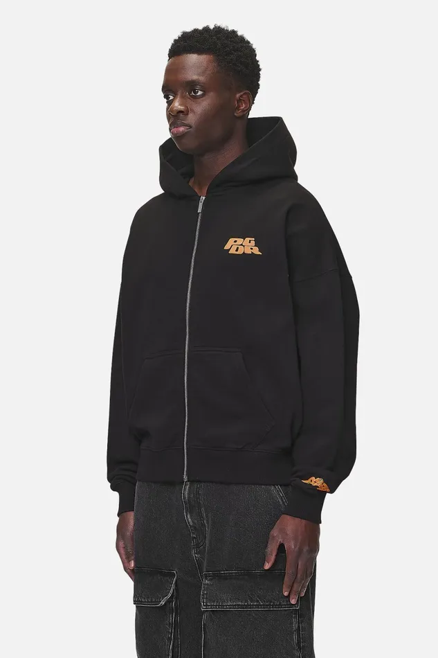 Men Pegador Hoodies Astor Boxy Sweat Jacket Washed Black Men Pegador Hoodies Astor Boxy Sweat Jacket Washed Black