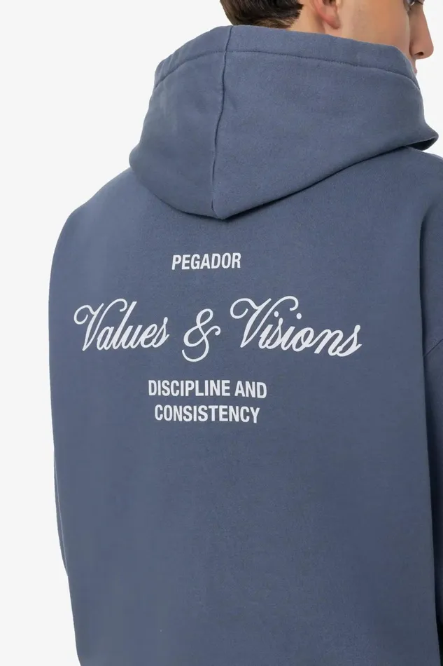 Men Pegador Hoodies Bronson Oversized Sweat Jacket Washed Shadow Blue Men Pegador Hoodies Bronson Oversized Sweat Jacket Washed Shadow Blue