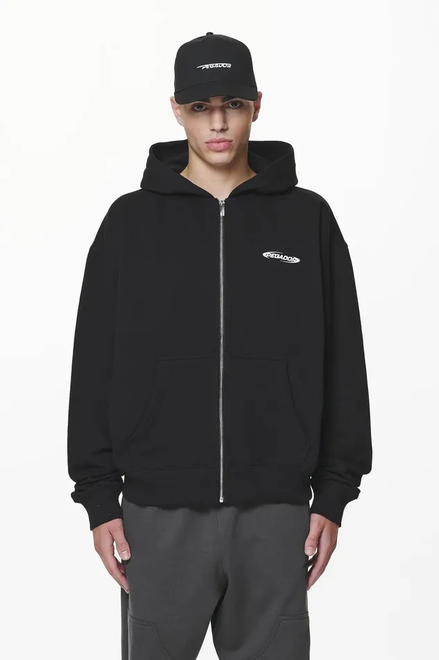 Men Pegador Hoodies Crail Oversized Sweat Jacket Black Men Pegador Hoodies Crail Oversized Sweat Jacket Black