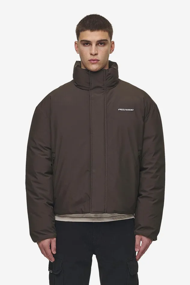 Men Pegador Jacken Lavoy Cropped Boxy Puffer Jacket Dark Brown Men Pegador Jacken Lavoy Cropped Boxy Puffer Jacket Dark Brown
