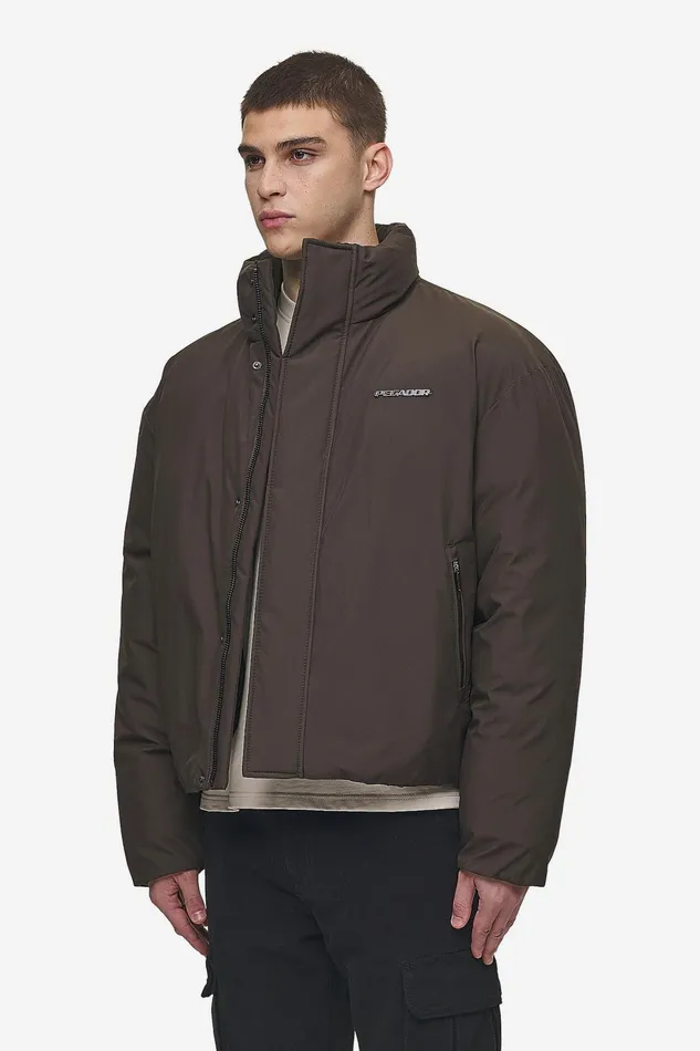 Men Pegador Jacken Lavoy Cropped Boxy Puffer Jacket Dark Brown Men Pegador Jacken Lavoy Cropped Boxy Puffer Jacket Dark Brown