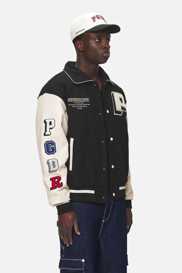 Men Pegador Jacken Oris Varsity Jacket Black Cream Men Pegador Jacken Oris Varsity Jacket Black Cream