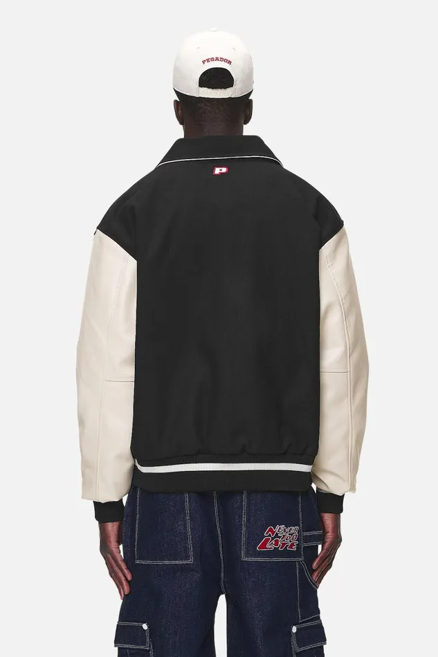 Men Pegador Jacken Oris Varsity Jacket Black Cream Men Pegador Jacken Oris Varsity Jacket Black Cream