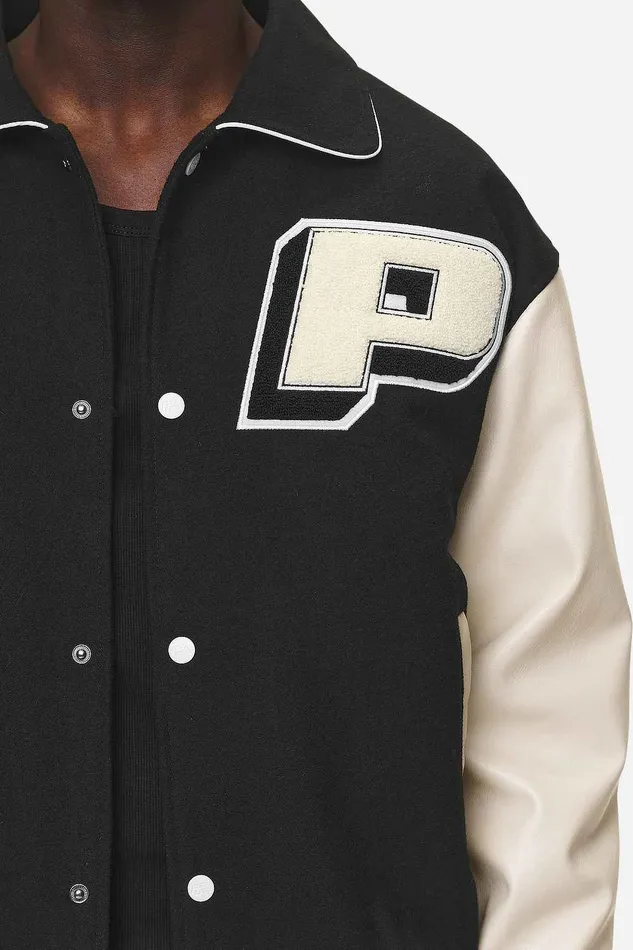 Men Pegador Jacken Oris Varsity Jacket Black Cream Men Pegador Jacken Oris Varsity Jacket Black Cream