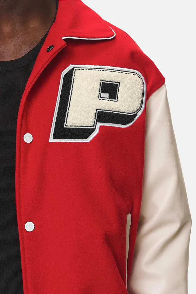 Men Pegador Jacken Oris Varsity Jacket Red Cream Men Pegador Jacken Oris Varsity Jacket Red Cream