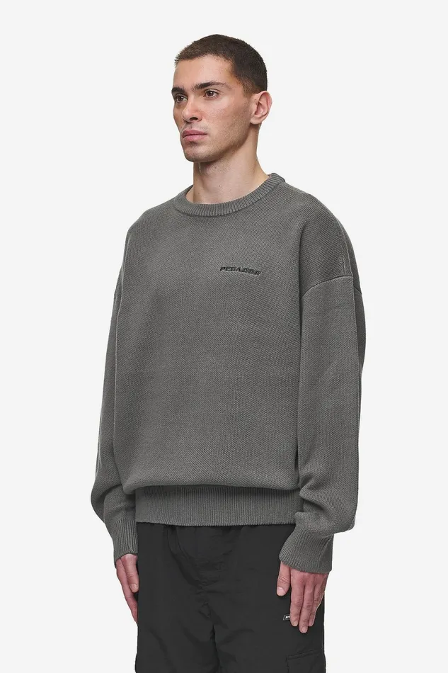 Men Pegador Knitwear Logo Oversized Knit Sweater Anthracite Men Pegador Knitwear Logo Oversized Knit Sweater Anthracite