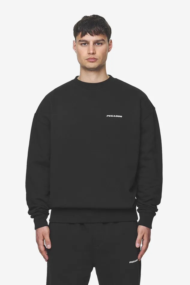 Men Pegador Sweaters Logo Oversized Sweater Washed Black White Gum