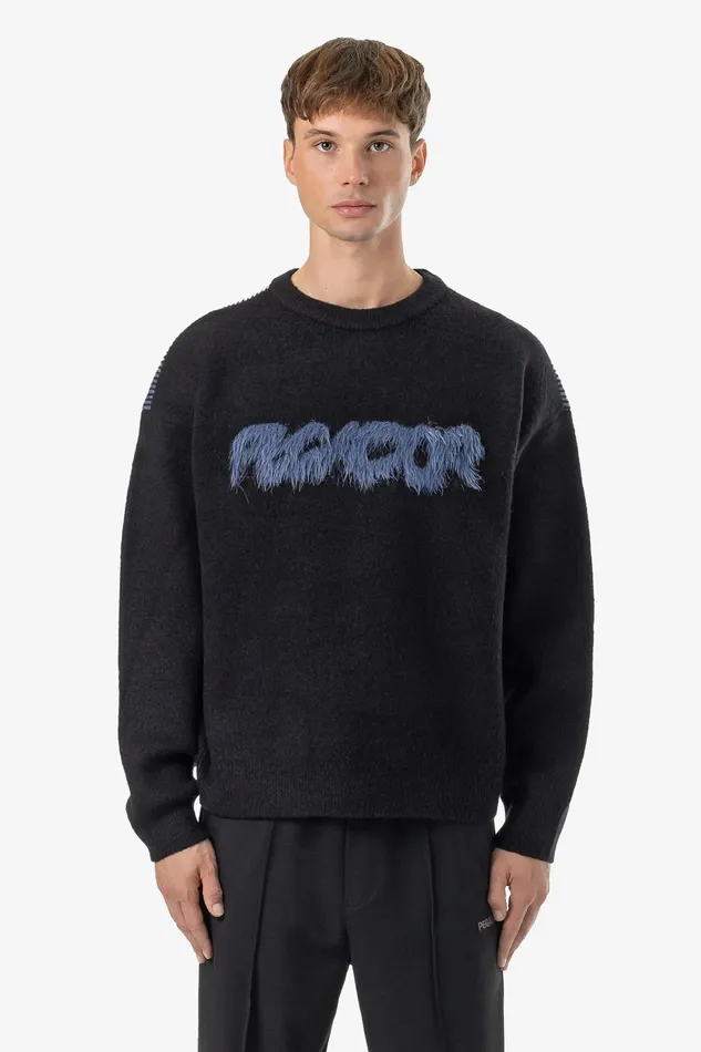 Men Pegador Sweaters Tripole Oversized Knit Sweater Black Shadow Blue