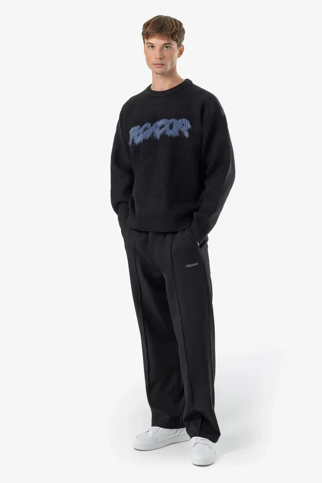 Men Pegador Sweaters Tripole Oversized Knit Sweater Black Shadow Blue Men Pegador Sweaters Tripole Oversized Knit Sweater Black Shadow Blue