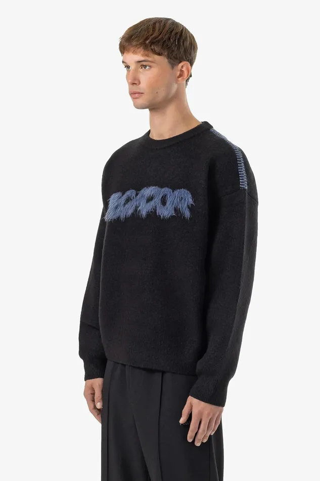 Men Pegador Sweaters Tripole Oversized Knit Sweater Black Shadow Blue Men Pegador Sweaters Tripole Oversized Knit Sweater Black Shadow Blue