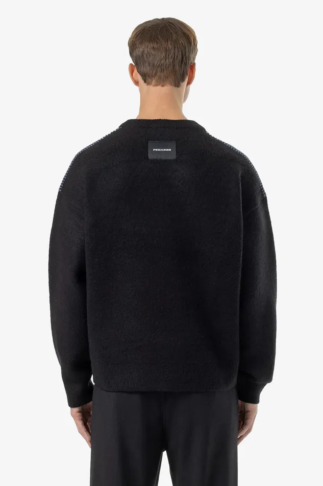 Men Pegador Sweaters Tripole Oversized Knit Sweater Black Shadow Blue Men Pegador Sweaters Tripole Oversized Knit Sweater Black Shadow Blue