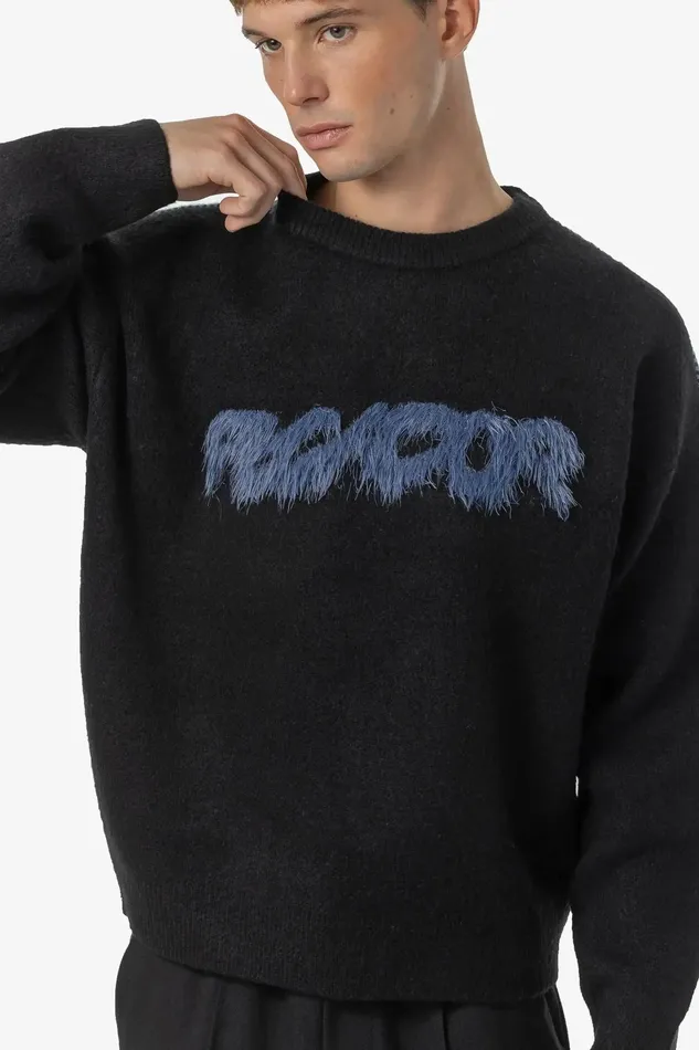 Men Pegador Sweaters Tripole Oversized Knit Sweater Black Shadow Blue Men Pegador Sweaters Tripole Oversized Knit Sweater Black Shadow Blue